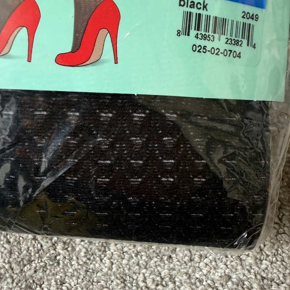 NWT ASSETS Sara Blakely Women's Size 4 Black Textured Wish Bone Shaping Tights - Picture 4 of 7